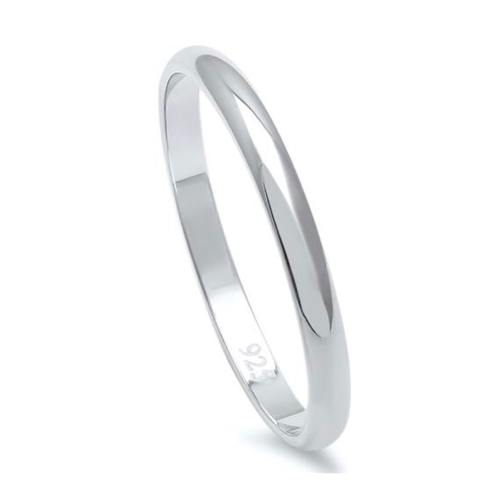 Sterling Silver 925 2MM Wedding Band Plain Ring